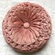 Vintage velvet cushion pleated round
