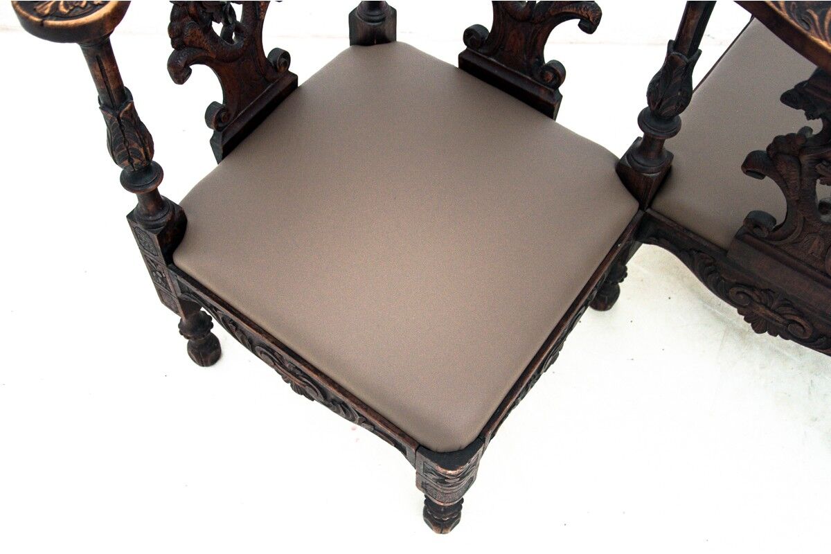 Renaissance double side seat, France, circa 1860.