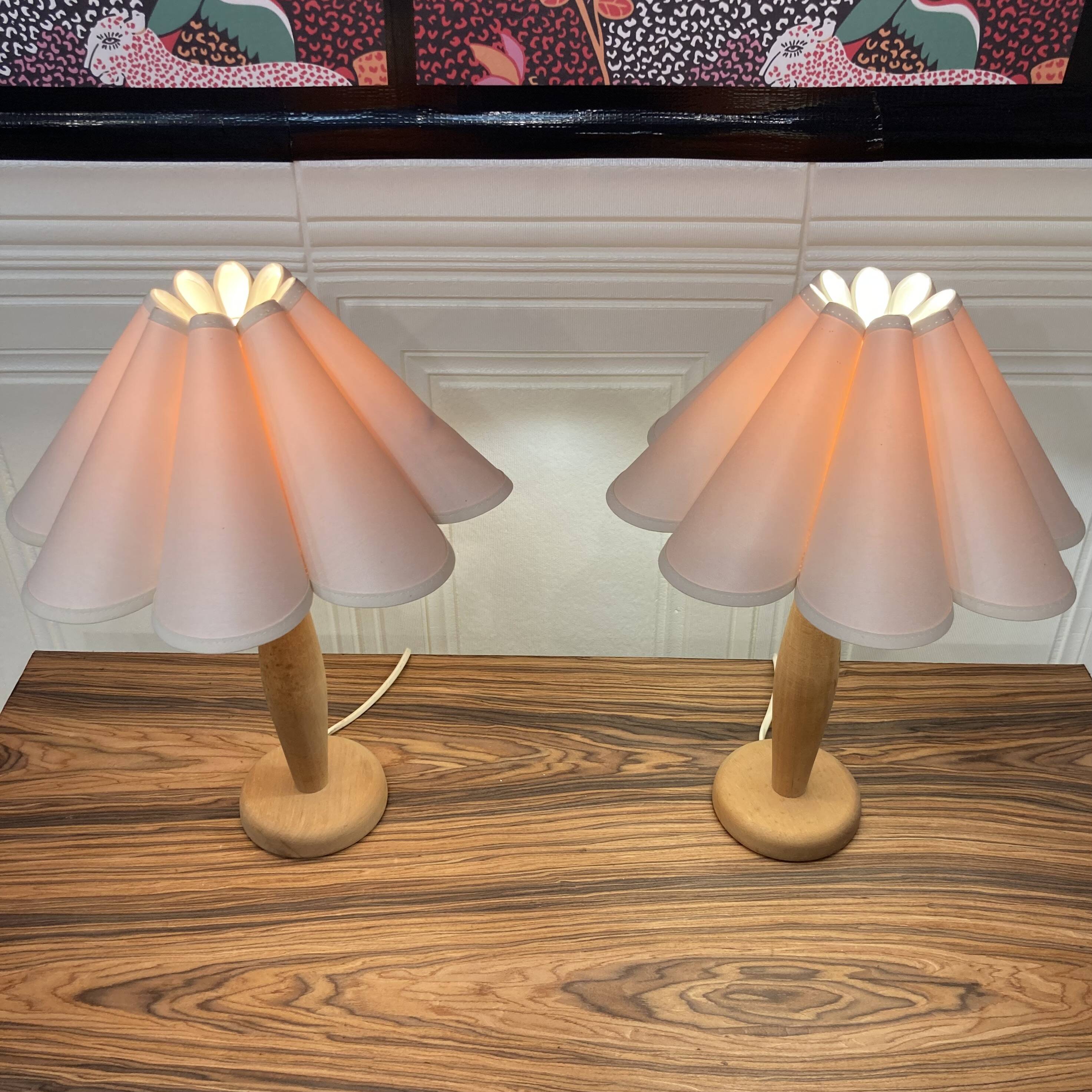 Paire de lampes design scandinave 1960.