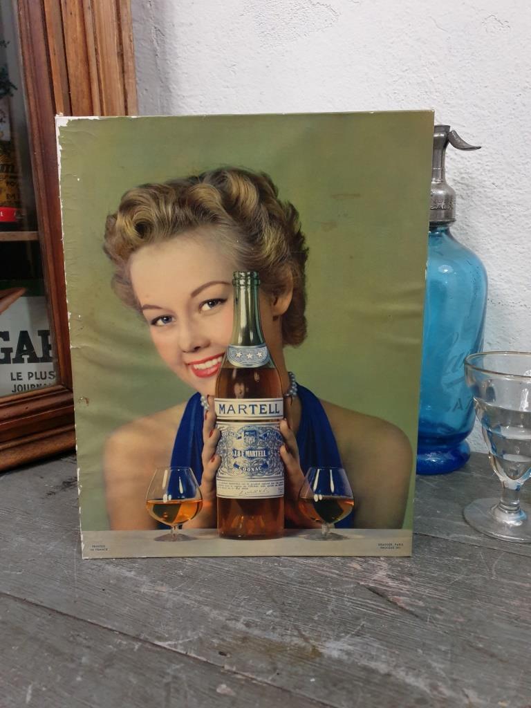 Advertising cardboard - advertising cognac martell - bistrot