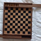 Wooden game of checkers and goose