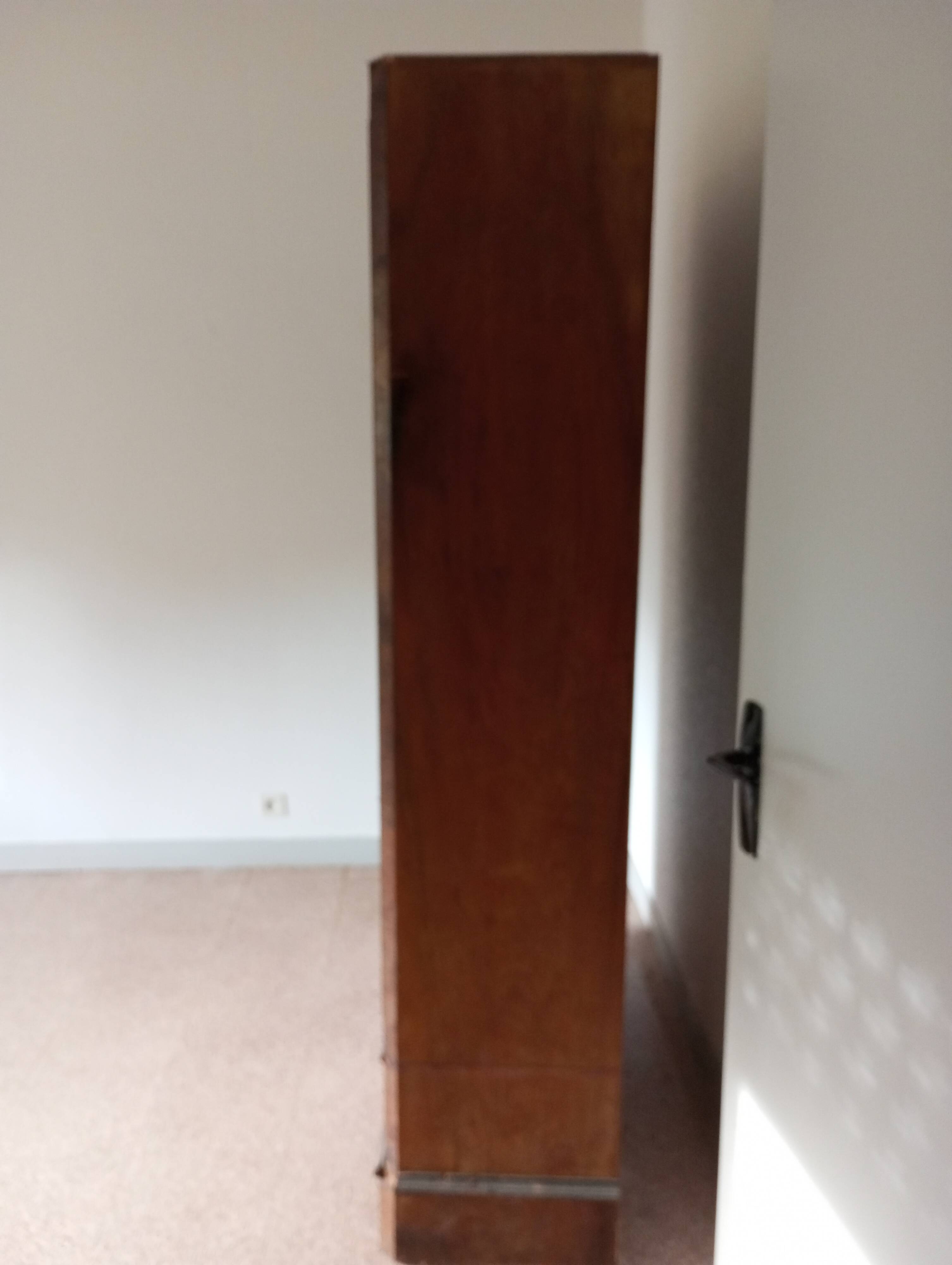 Old one-door wardrobe with mirror