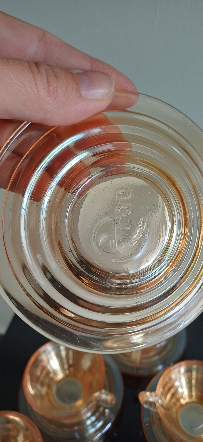 Vintage orange glass Gondolo cups