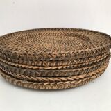 Lot de 6 sous assiettes en rotin osier