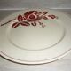 Set of 6 old flat plates in beige and red earthenware