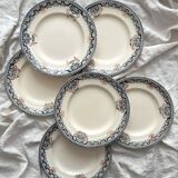 6 ironstone dinner plates “Diderot” Longwy