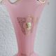 Opaline pink vase with cameo and gilding, 35cm