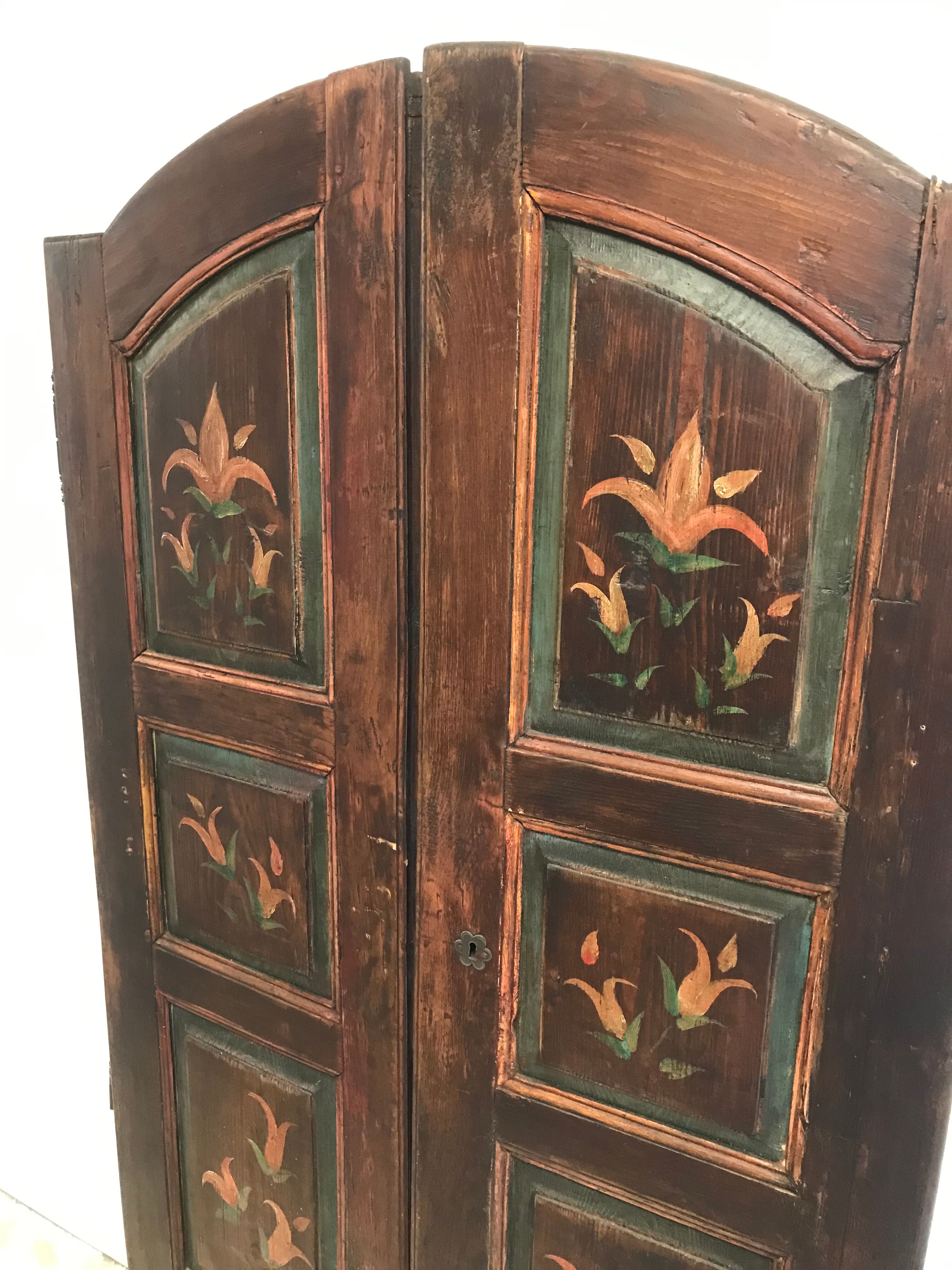 Old double door painted wood