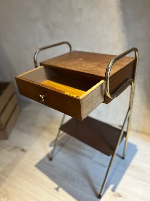 Bedside table 1960-70 wood and metal