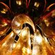 Vintage Murano chandelier, Murrina style, with amber glass petals.