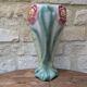 Antique large slipware vase decorated with anemones, Saint Clément, H30cm.