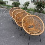 Rattan Lounge Attributed to Janine Abraham Model Soleil