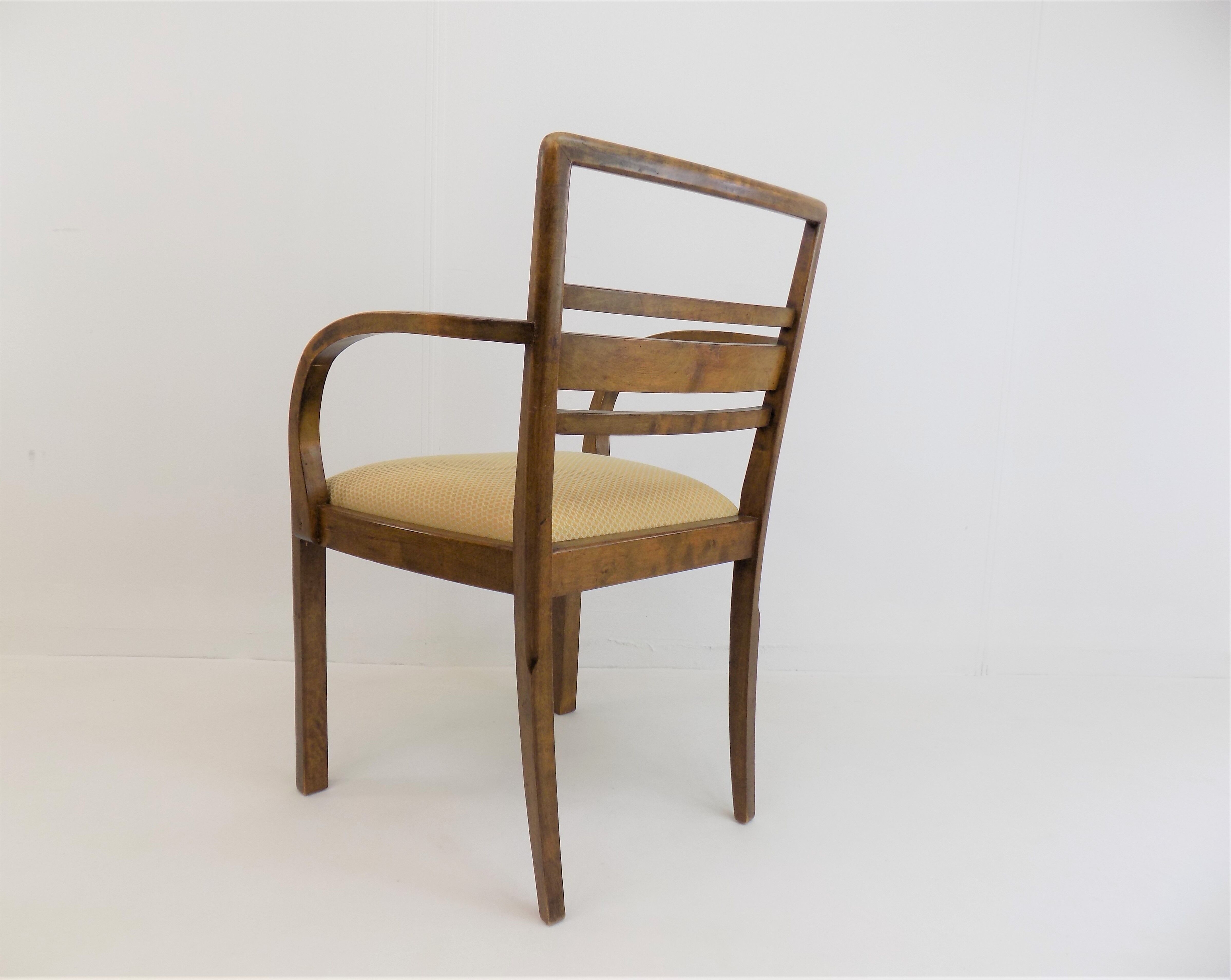 Set of 2 Art Deco chairs in birch burl