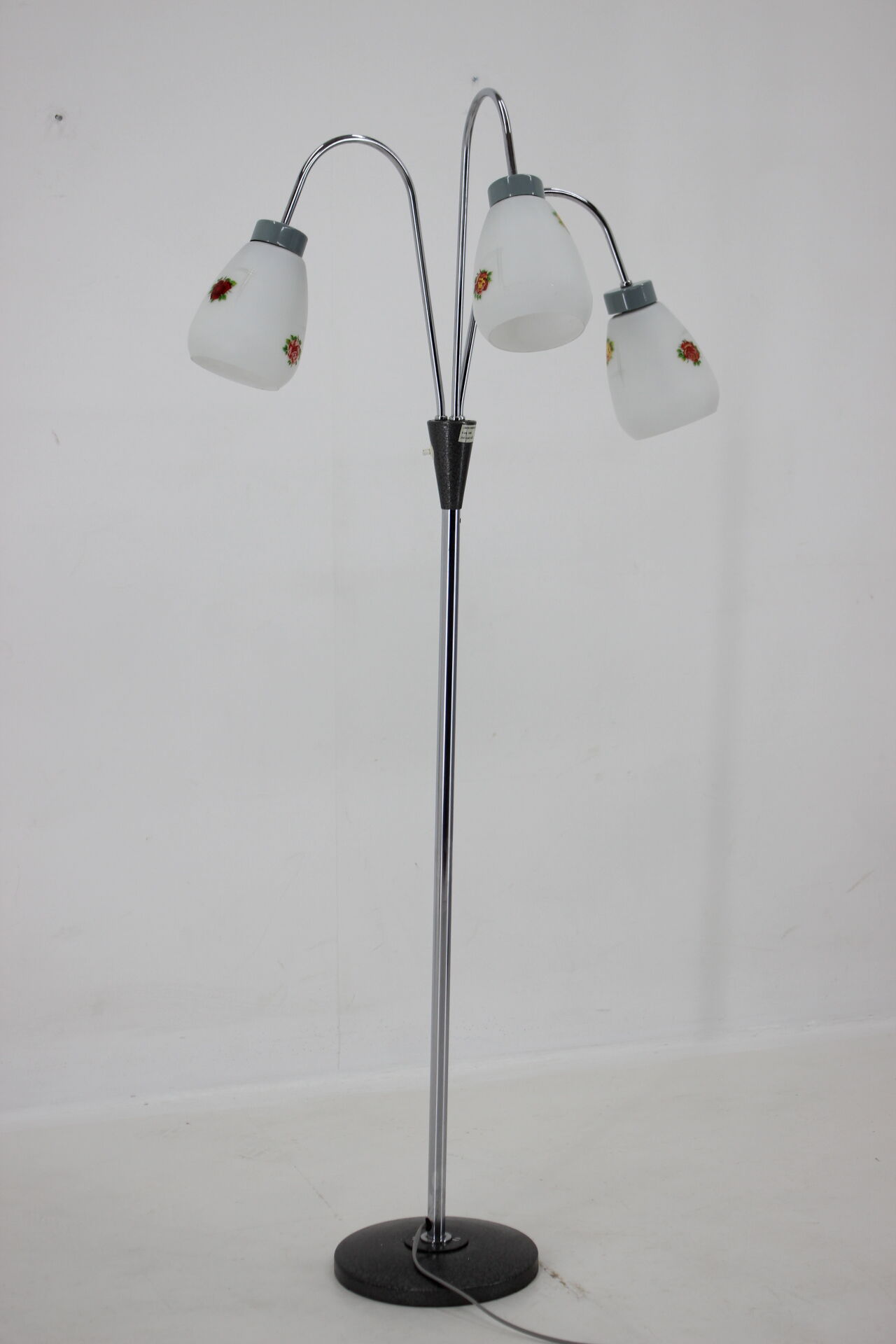 1960s floor lamp with glass shades, Czechoslovakia
