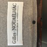 Eared shepherdess and cushion pouf - duck green color - Gille Nouailhac