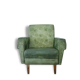 Green armchair in leatherette