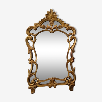 Miroir ancien à parcloses de style Louis XV en bois doré