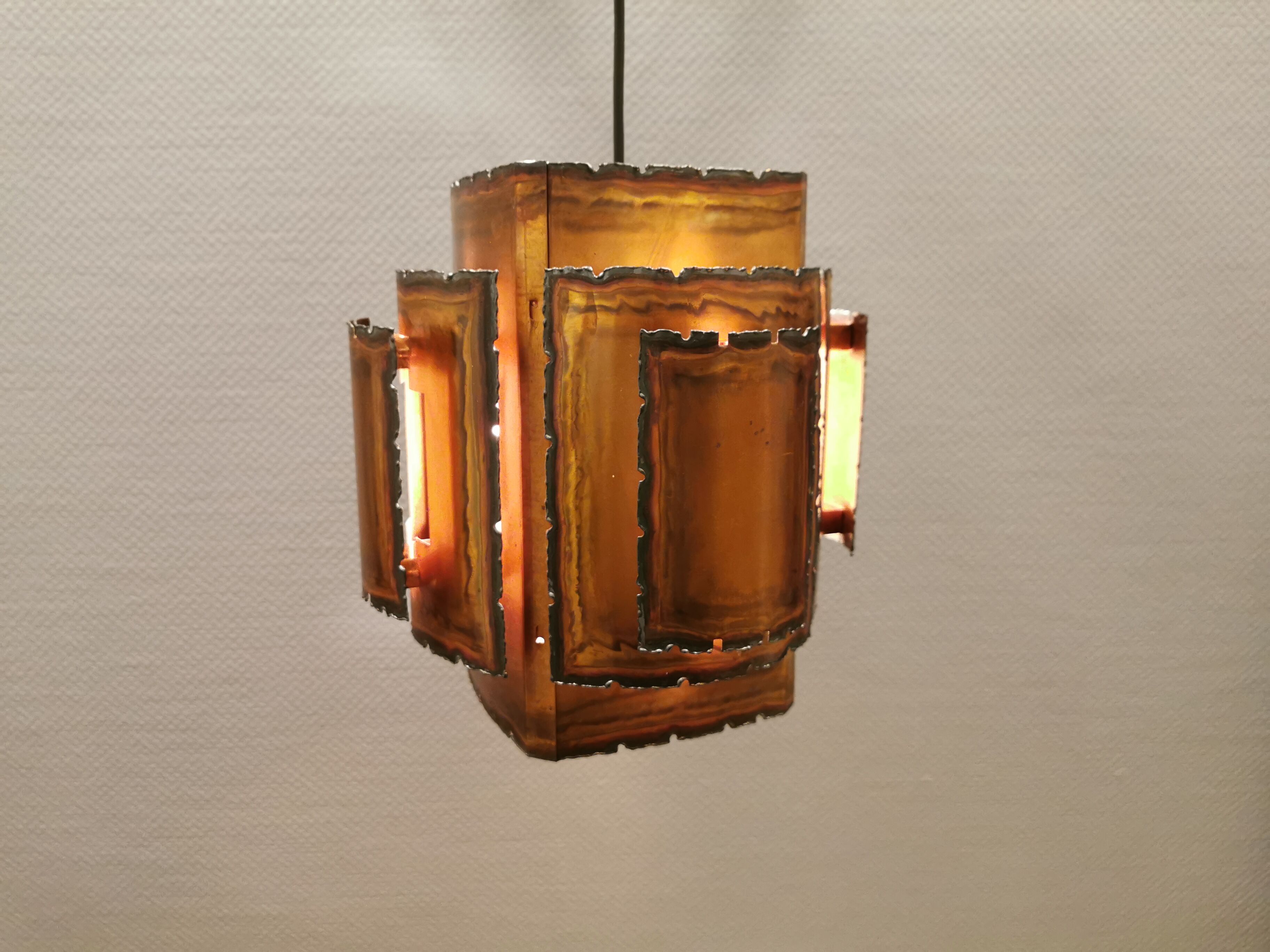 Brutalist hanging lamp, denmark 1960s