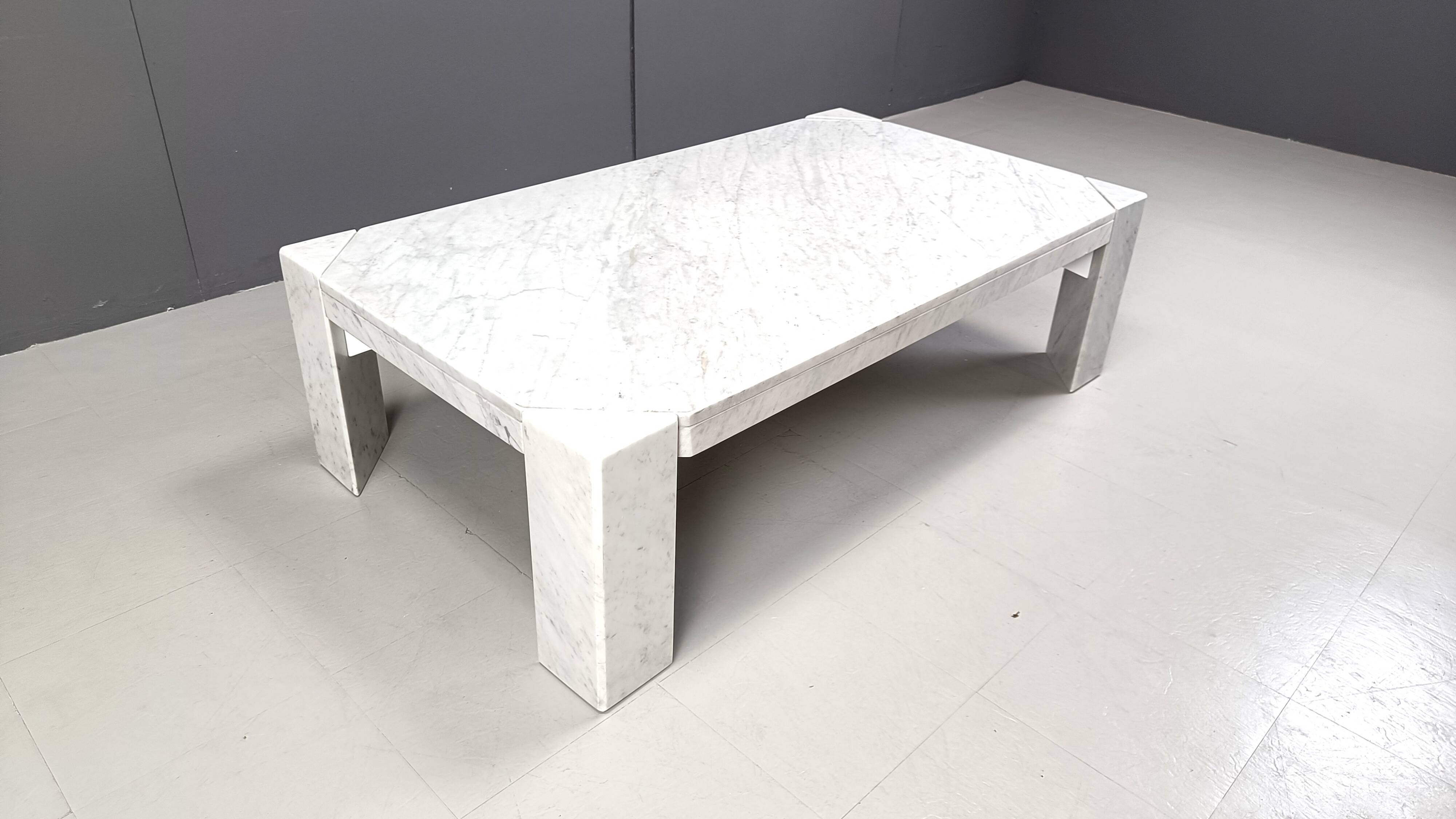 Vintage italian marble coffee table, 1970s