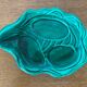 Antique Condiment Dish VALLAURIS Green Ceramic Vintage Tableware
