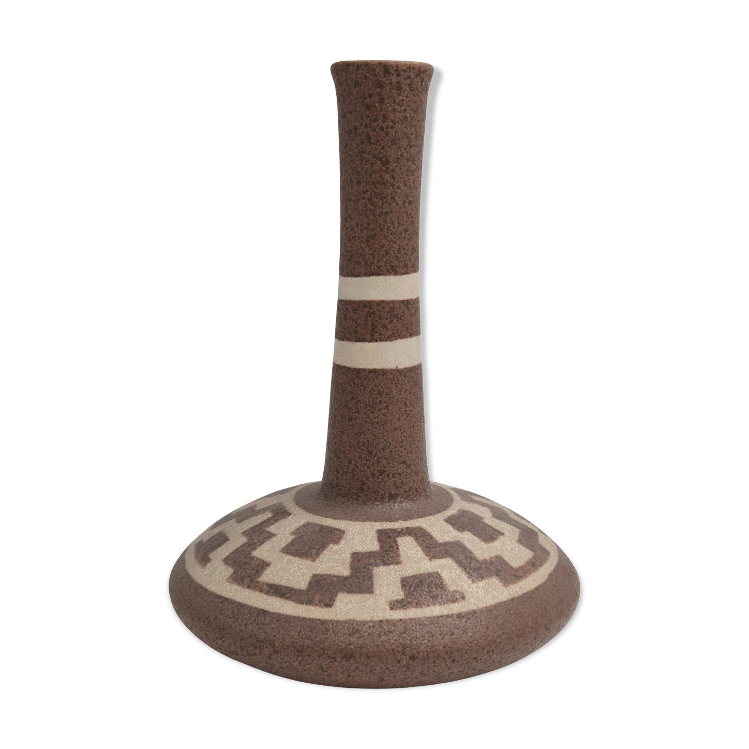Ceramic sun / large vase with geometric pattern by Gmundner Austria, 1970s.