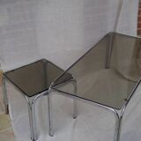 Ensemble de table basse métal chromé