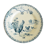 Flat plate porcelain of Gien pattern Roosters