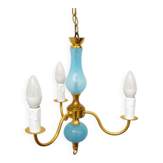 Opaline & gold chandelier