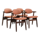 Lot de 4 chaises de salle à manger Tijsseling en wengé et tissu rouge pierre, Hulmefa, années 60