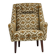 1970s, Danish highback armchair, Brown/beige furniture fabric, teak wood.