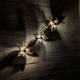 Wall lamp with three flowers by Willy Daro, Belgium, 1970s