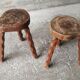 Vintage brutalist tripodes stools