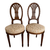 Paire de chaises Louis XVI “jeune fille” à palmettes – Maison Liberprey