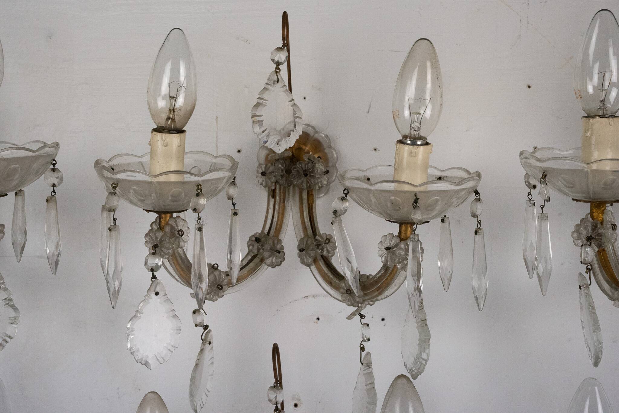 Set of six Maria Teresa sconces. Italy 1940s