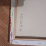 Painting on canvas the child breastfeeding