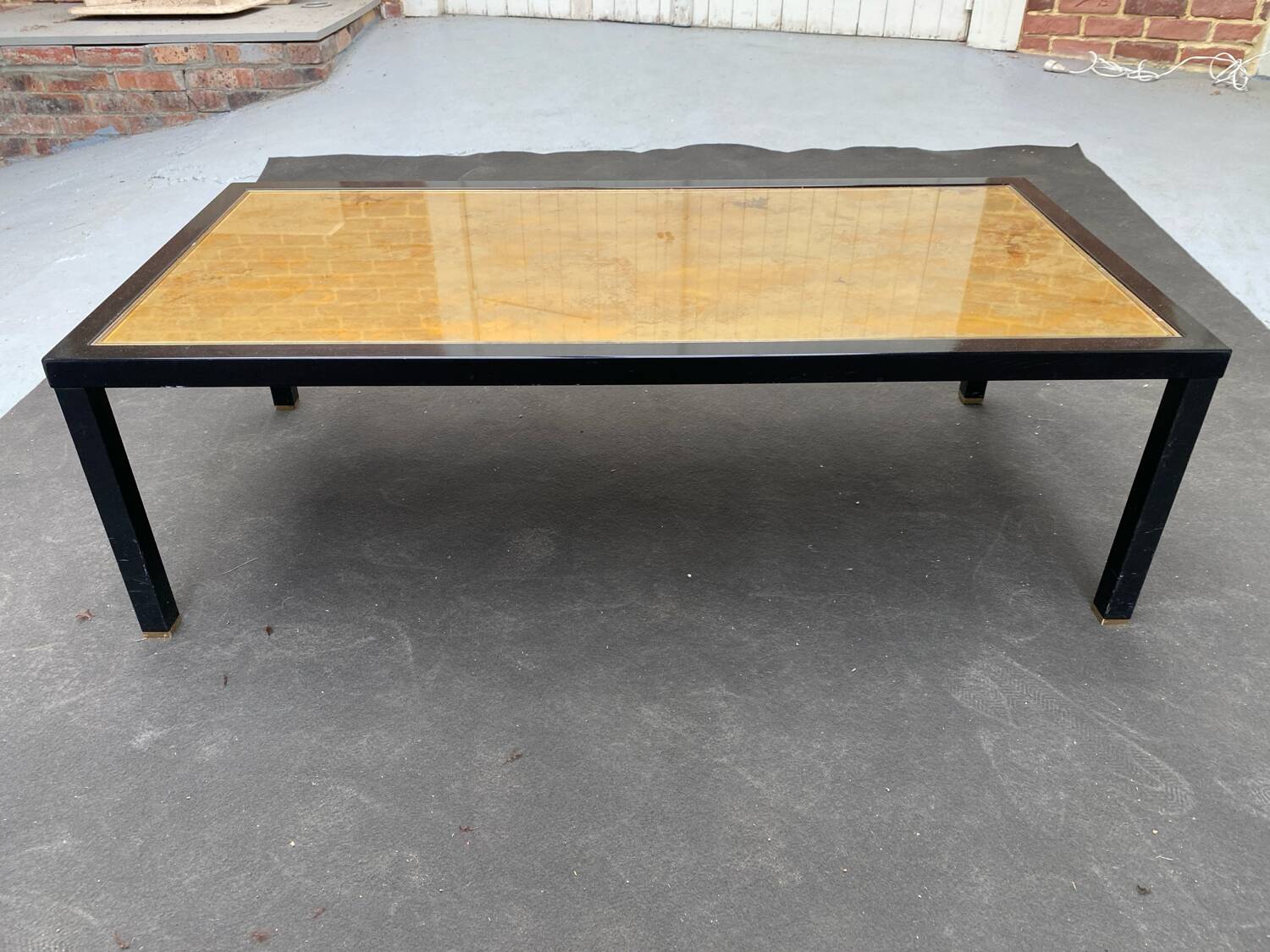Black metal coffee table