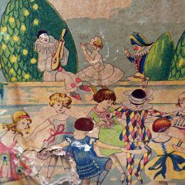Théâtre de marionnettes ancien bois et papier