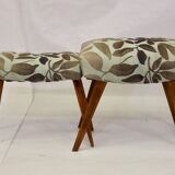 Duo of stools in 50s beech fully restored