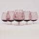 6 Antique Plum-Colored Crystal Cognac Glasses