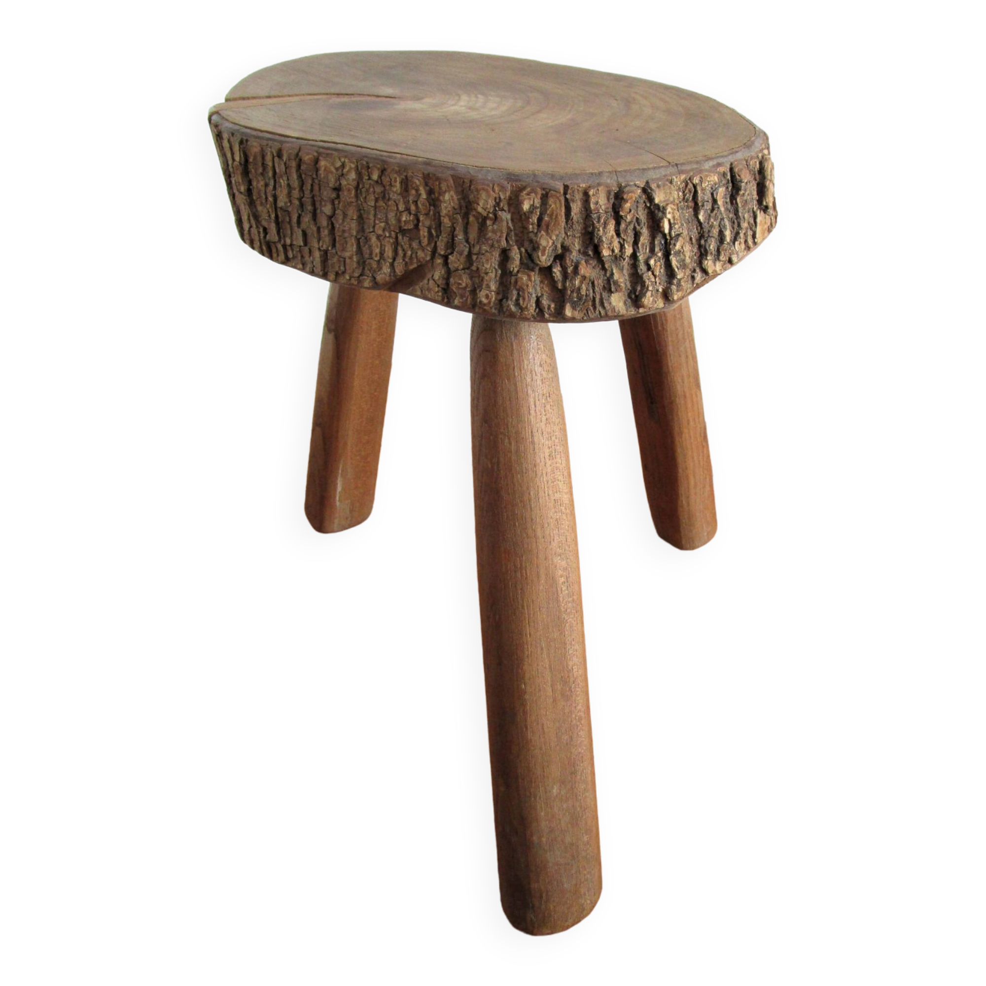 Tabouret bois massif art populaire français