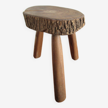 French folk art solid wood stool