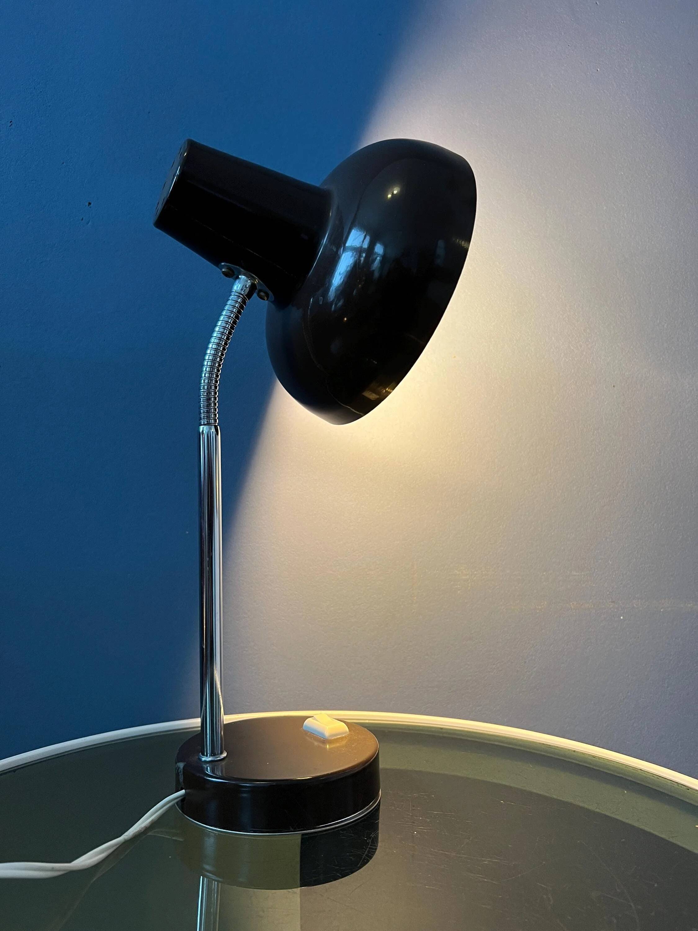 Vintage brown metal table lamp
