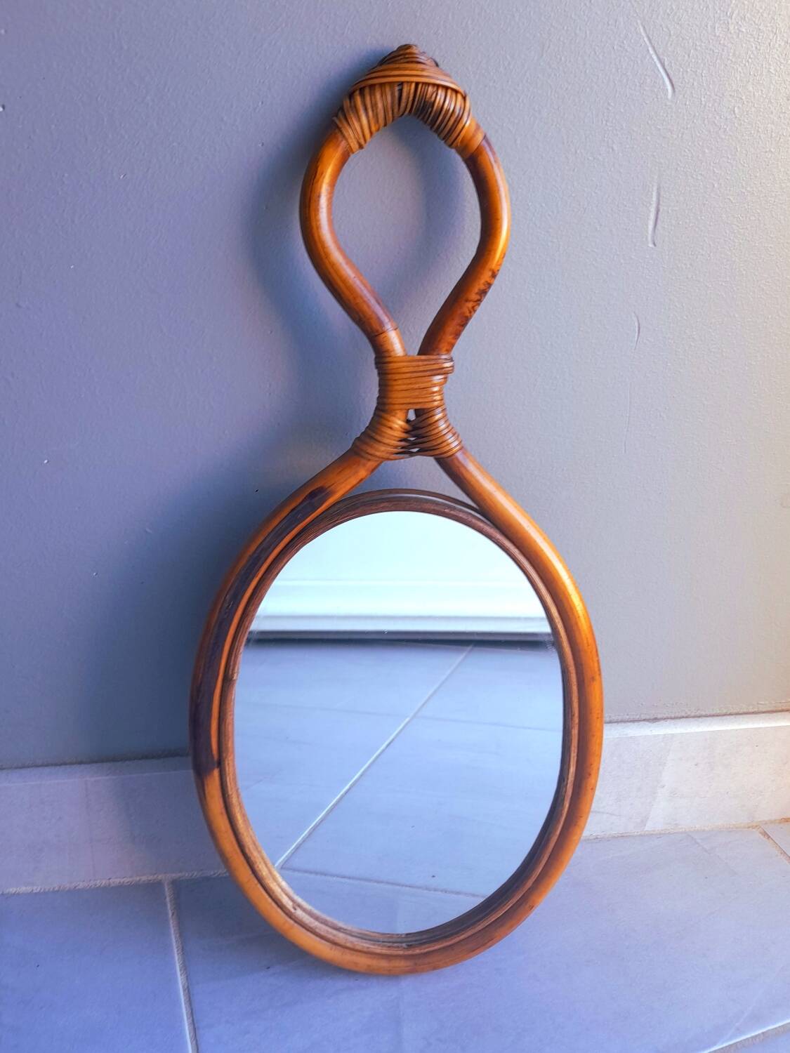 Rattan mirror 1960