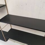 Modular black metal shelf