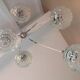 Suspension cascade with five globes and chrome metal / vintag years 60-70