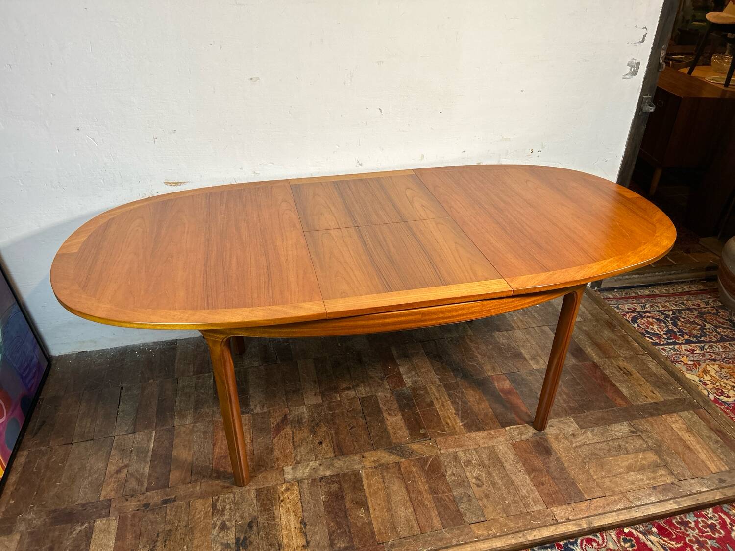 Mid century retro vintage teak extending dining table