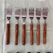 Vintage wooden cutlery set