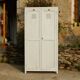 Wardrobe / Old industrial patinated wooden locker / Workshop furniture