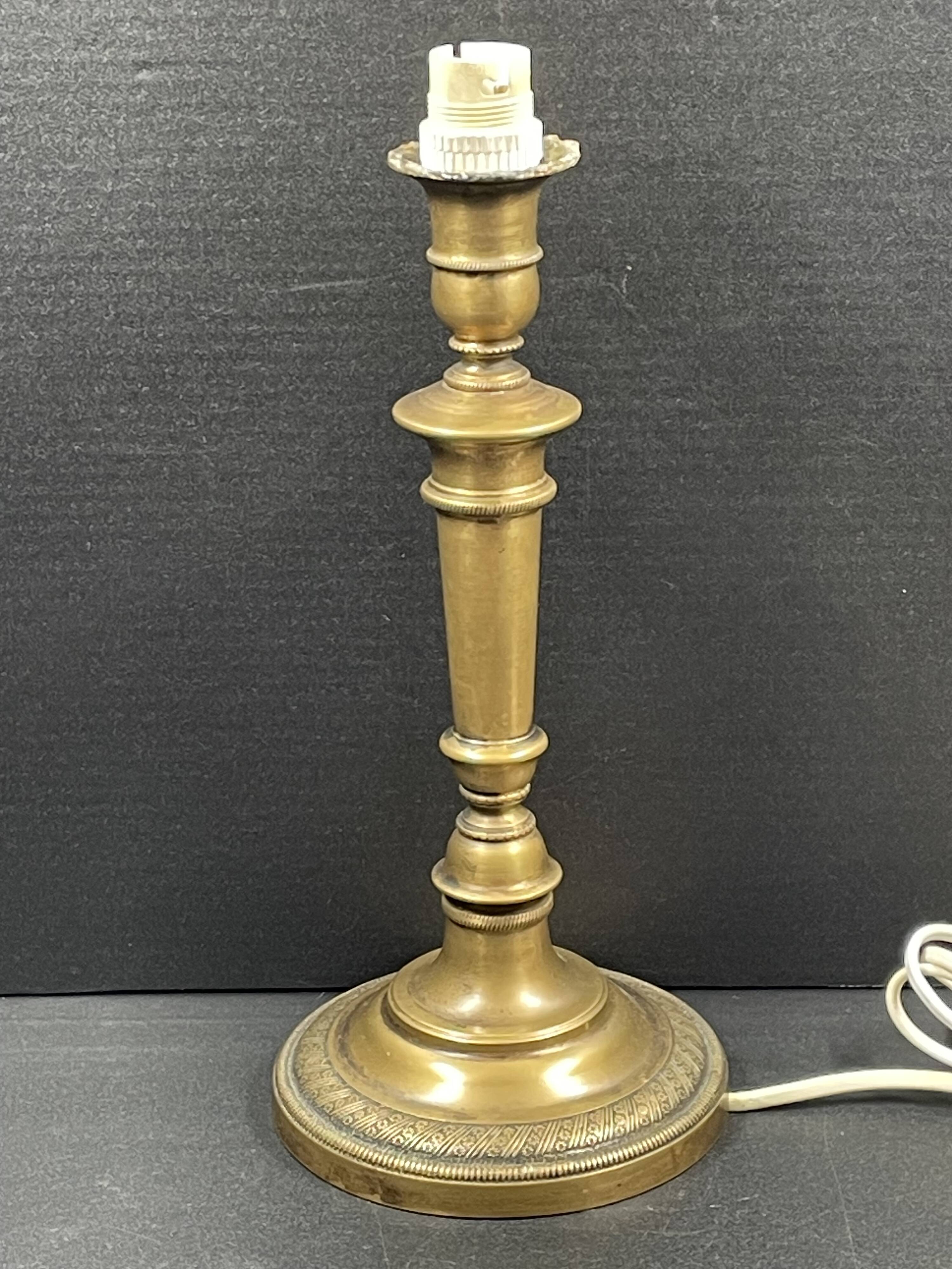 Foot of lamp to pose, type bedside brass / bronze - 31 cm top of socket