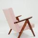 Vintage red bouclé armchair modern design zig zag 1970